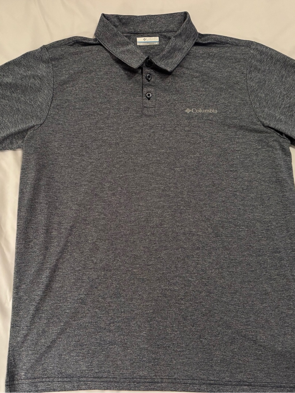 Columbia Men's Heather Charcoal Polo Shirt Size Large
